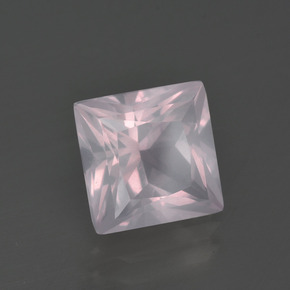 3,01 ctw natürlicher rosafarbener Rosenquarz, Quadrat, Transparent