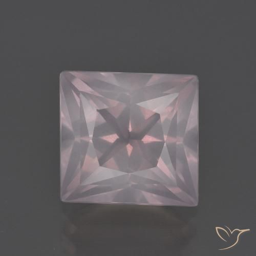 3.97ct Natürlicher hellrosa Rosenquarz, Quadrat, Transparent