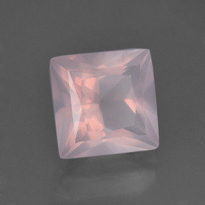 9,17 ctw natürlicher Mittelrosa Rosa Rosenquarz, Quadrat, Transparent