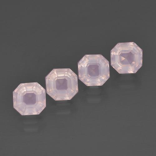 5.73 ct natürliche Kaugummi Rosa Rosenquarz-Edelsteine, Smaragdschliff, Transparent