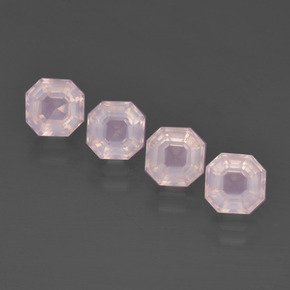 5.73 ct natürliche Kaugummi Rosa Rosenquarz-Edelsteine, Smaragdschliff, Transparent