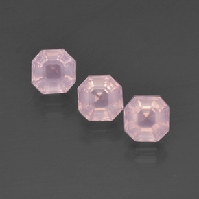 4.33 ct natürliche hellrosa Rosenquarz-Edelsteine, Smaragdschliff, Transparent