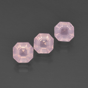 4.33 ct natürliche hellrosa Rosenquarz-Edelsteine, Smaragdschliff, Transparent