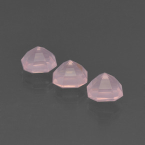 4.33 ct natürliche hellrosa Rosenquarz-Edelsteine, Smaragdschliff, Transparent