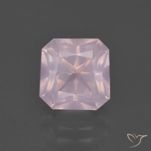 3.26ct Natürlicher hellrosa Rosenquarz, Oktagonschliff, Transparent, Photo A