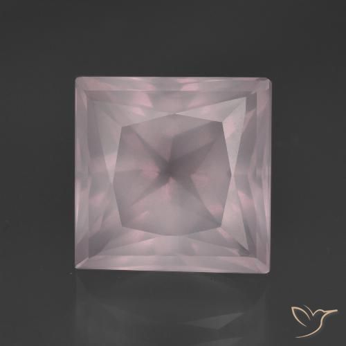 6.71ct Natürlicher hellrose-rosa Rosenquarz, Quadrat, Transparent