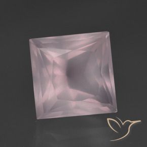 9,17 ctw natürlicher hellrose-rosa Rosenquarz, Quadrat, Transparent