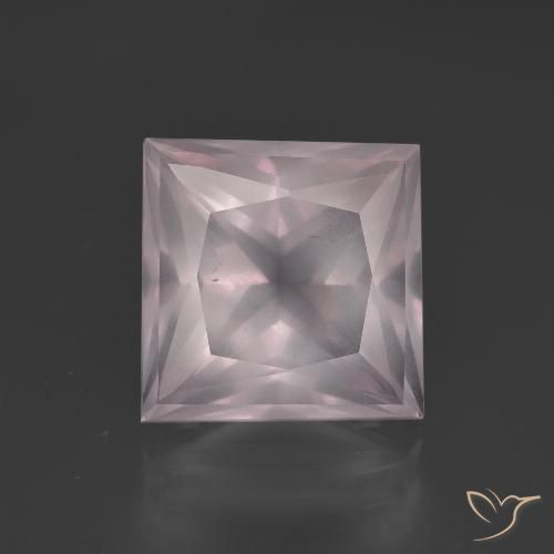 6.40ct Natürlicher Sehr helles Rosenrosa Rosenquarz, Quadrat, Transparent