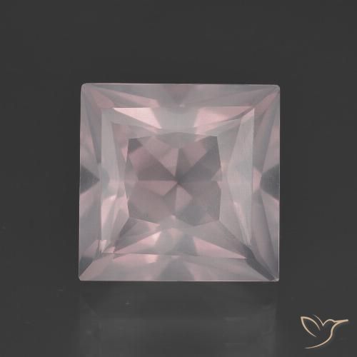 5.77ct Natürlicher hellrose-rosa Rosenquarz, Quadrat, Transparent