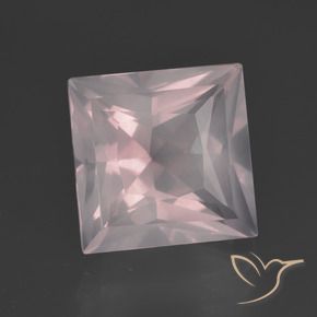 9,17 ctw natürlicher hellrose-rosa Rosenquarz, Quadrat, Transparent