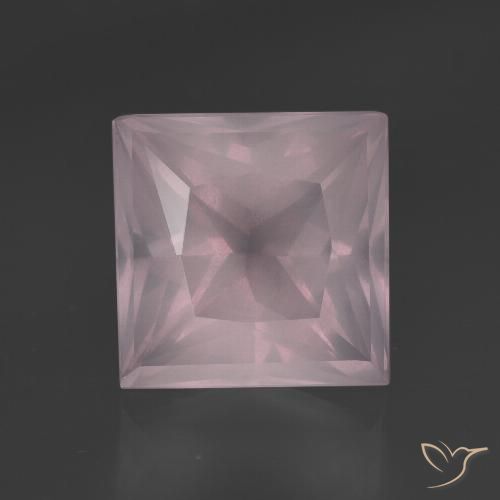 4.26ct Natürlicher hellrose-rosa Rosenquarz, Quadrat, Transparent