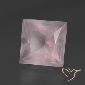 9,17 ctw natürlicher hellrose-rosa Rosenquarz, Quadrat, Transparent