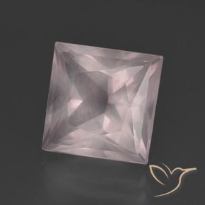9,17 ctw natürlicher Sehr helles Rosa Rosenquarz, Quadrat, Transparent