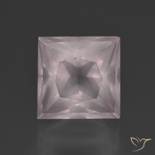 5.60ct Natürlicher Sehr helles Rosa Rosenquarz, Quadrat, Transparent