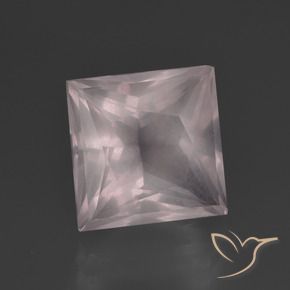 9,17 ctw natürlicher Sehr helles Rosa Rosenquarz, Quadrat, Transparent