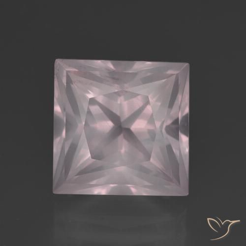 5.63ct Natürlicher Sehr helles Rosa Rosenquarz, Quadrat, Transparent