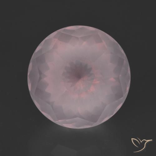 7.65ct Natürlicher hellrose-rosa Rosenquarz, Runden, Transparent