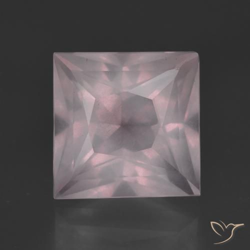6.35ct Natürlicher hellrosa Rosenquarz, Quadrat, Transparent