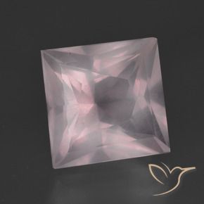 9,17 ctw natürlicher hellrosa Rosenquarz, Quadrat, Transparent