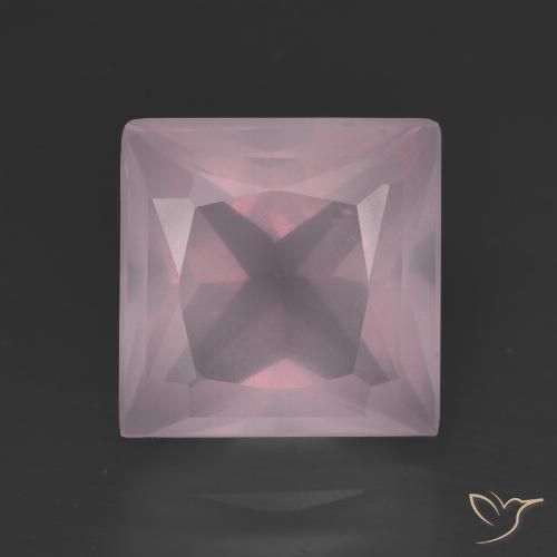 4.47ct Natürlicher hellrosa Rosenquarz, Quadrat, Transparent