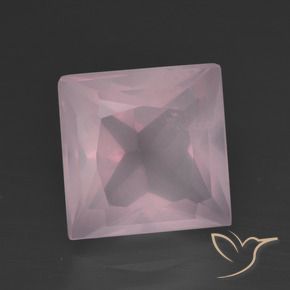 9,17 ctw natürlicher hellrosa Rosenquarz, Quadrat, Transparent