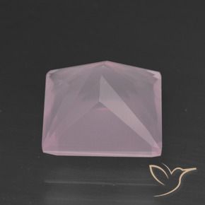9,17 ctw natürlicher hellrosa Rosenquarz, Quadrat, Transparent