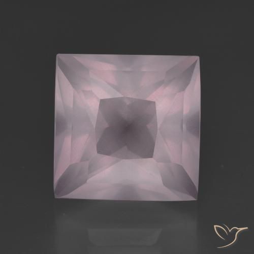 7.22ct Natürlicher hellrosa Rosenquarz, Quadrat, Transparent