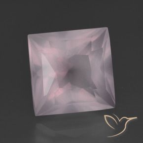 9,17 ctw natürlicher hellrosa Rosenquarz, Quadrat, Transparent
