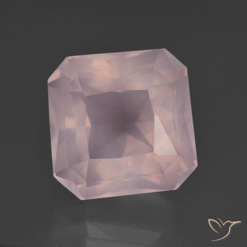 10.31ct Natürlicher hellrosa Rosenquarz, Smaragdschliff, Transparent