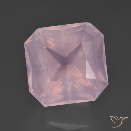 9.50ct Natürlicher Mittelrosa Rosa Rosenquarz, Smaragdschliff, Transparent