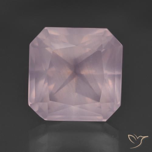 10.08ct Natürlicher hellrose-rosa Rosenquarz, Smaragdschliff, Transparent