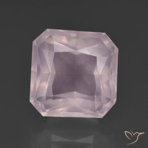 8.63ct Natürlicher hellrosa Rosenquarz, Smaragdschliff, Transparent