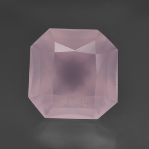 9,56 ctw natürlicher rosafarbener Rosenquarz, Smaragdschliff, Transparent