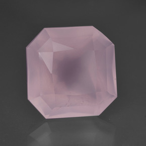 9,56 ctw natürlicher rosafarbener Rosenquarz, Smaragdschliff, Transparent