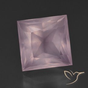 9,17 ctw natürlicher hellrosa Rosenquarz, Quadrat, Transparent
