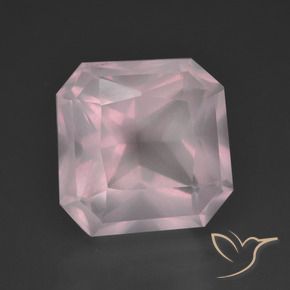 9,17 ctw natürlicher hellrose-rosa Rosenquarz, Oktagonschliff, Transparent