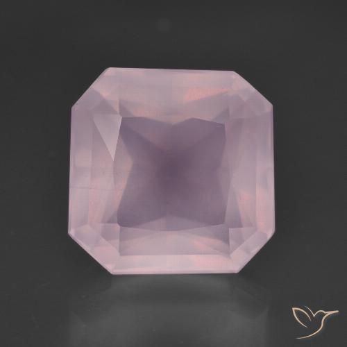 8.50ct Natürlicher Kaugummi Rosa Rosenquarz, Smaragdschliff, Transparent