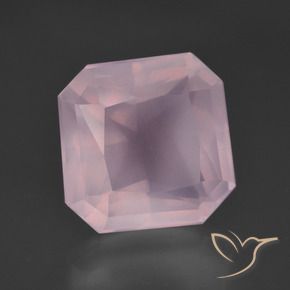 9,17 ctw natürlicher Kaugummi Rosa Rosenquarz, Oktagonschliff, Transparent