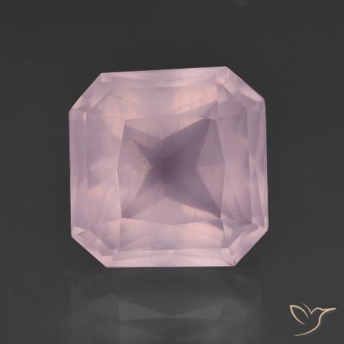 7.91ct Natürlicher Kaugummi Rosa Rosenquarz, Smaragdschliff, Transparent