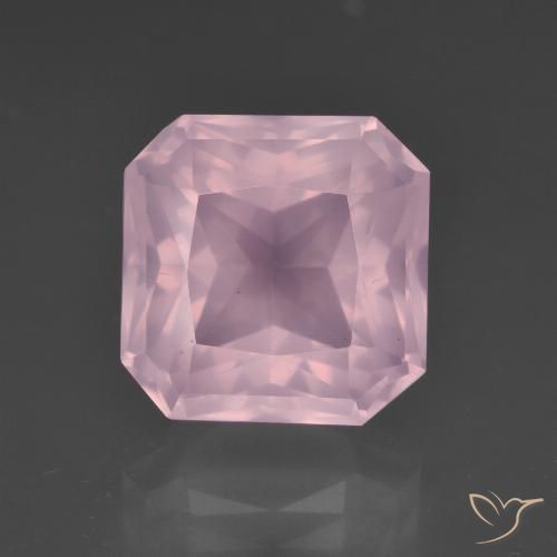7.57ct Natürlicher Mittelrosa Rosa Rosenquarz, Smaragdschliff, Transparent