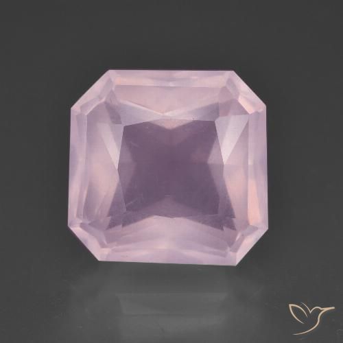 7.37ct Natürlicher Helles Kirschrosa Rosenquarz, Smaragdschliff, Transparent