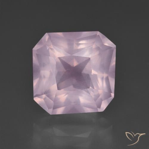 6.87ct Natürlicher hellrosa Rosenquarz, Smaragdschliff, Transparent