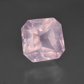 6,18 ctw natürlicher rosafarbener Rosenquarz, Smaragdschliff, Transparent