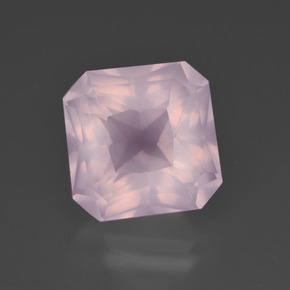 6,04 ctw natürlicher rosafarbener Rosenquarz, Smaragdschliff, Transparent
