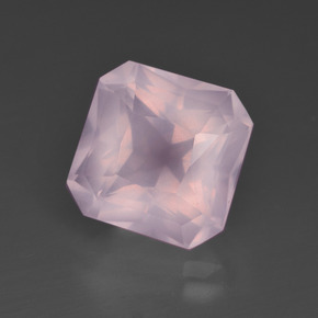 6,04 ctw natürlicher rosafarbener Rosenquarz, Smaragdschliff, Transparent