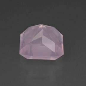 6,04 ctw natürlicher rosafarbener Rosenquarz, Smaragdschliff, Transparent