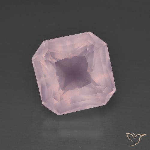 5.75ct Natürlicher Kaugummi Rosa Rosenquarz, Smaragdschliff, Transparent