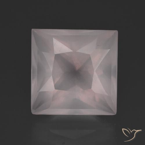 7.35ct Natürlicher hellrosa Rosenquarz, Quadrat, Transparent