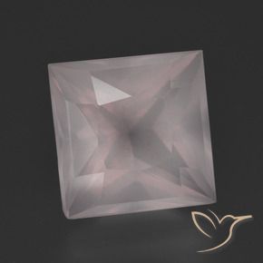 9,17 ctw natürlicher hellrosa Rosenquarz, Quadrat, Transparent