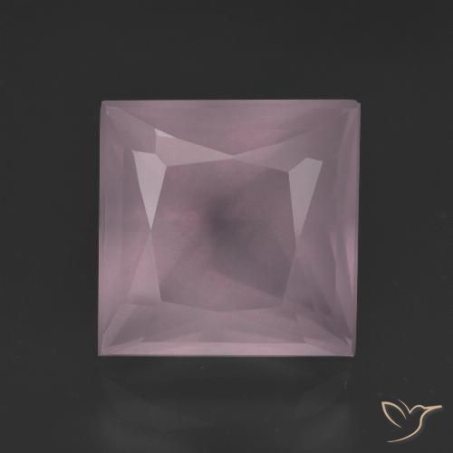 7.40ct Natürlicher Mittelrosa Rosa Rosenquarz, Quadrat, Transparent